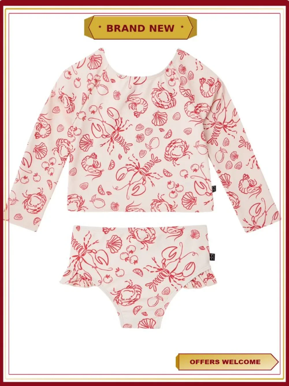 Girl's UPF 50+ Rashguard Set with Keyhole Back